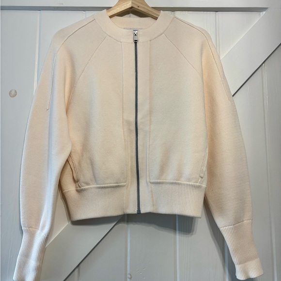 Athleta Sequoia sweater zip up jacket   Magnolia white Small - Picture 3 of 9